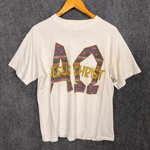 Vintage Jesus Christ Alpha Omega T Shirt Religious Christian Alpha Omega Shirt